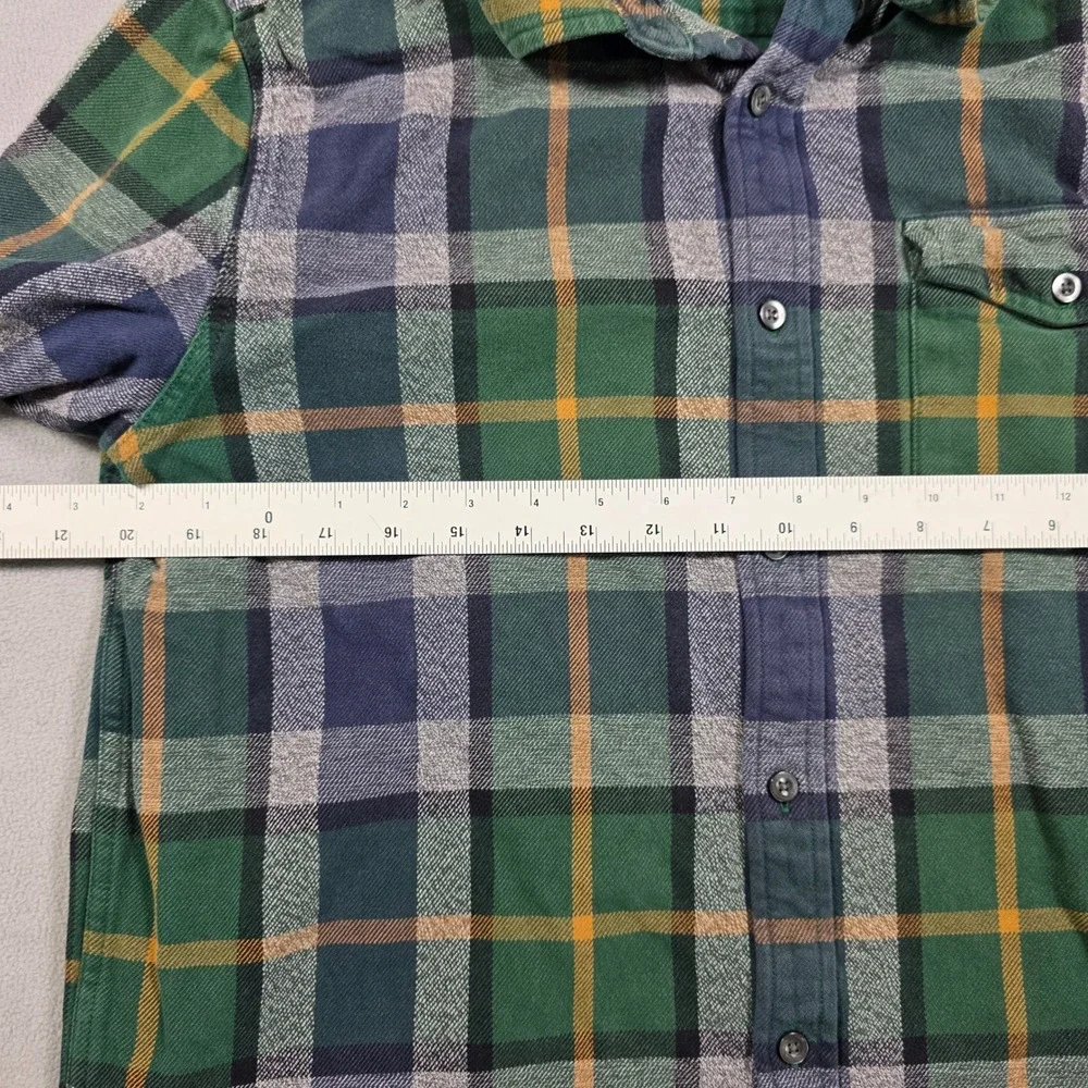 The North Face Flannel Mens Large Green Plaid Medium Wash